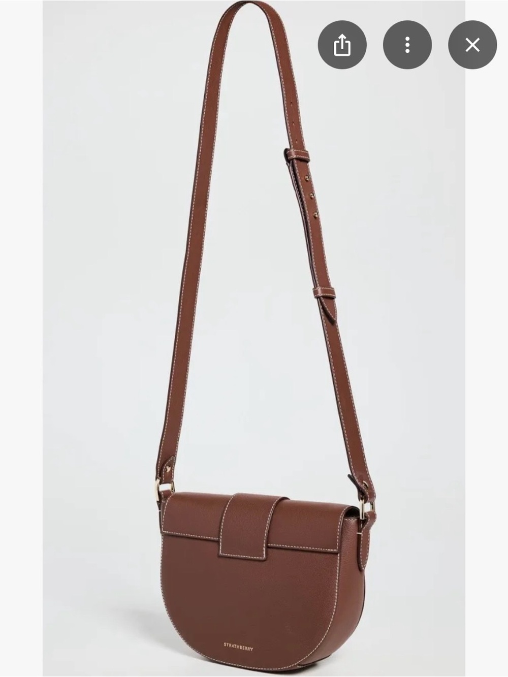 Strathberry Cressent Leather Saddle Bag with Gold Hardware - Picture 6 of 8